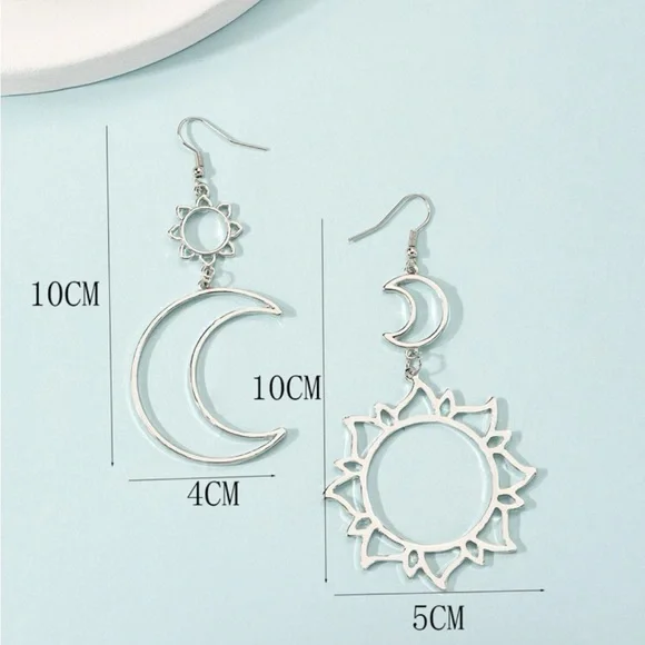 Boho Sun Moon Cut Out Elegant Gold Sliver Black - Picture 9 of 11